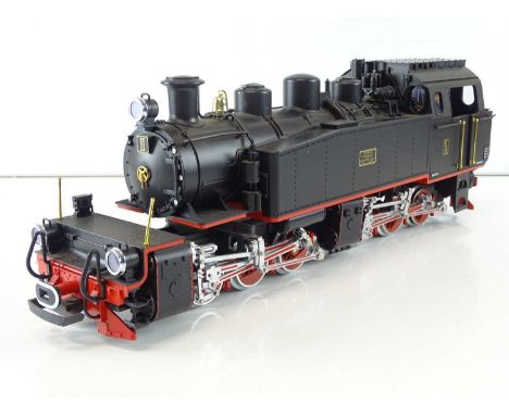 An LGB G scale 23851 Brohltal Mallet 0-6-6-0 steam locomotive in black livery, Digital Sound fitted - VG in G/VG box
