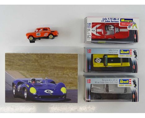 A group of 1:32 scale slot racing cars by REVELL/MONOGRAM - one unboxed - VG/E in G/VG boxes (where boxed) (5)