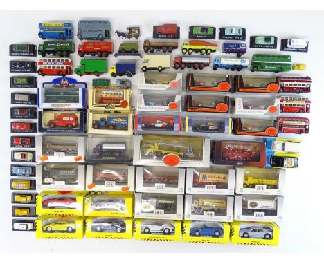 A large quantity of boxed and unboxed mostly 1:76 Scale cars, lorries and buses by EFE and others - F/G in F/G boxes (where b