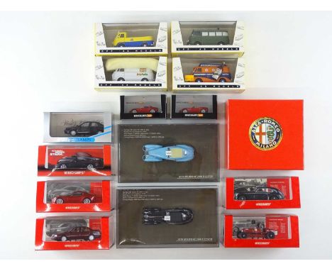 A group of 1:43  and 1:64 scale Alfa Romeos by MINICHAMPS and others - G/VG in G/VG boxes (15)