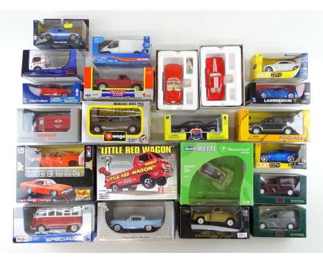 A group of 1:32 scale diecast vehicles by SALCO, MAISTO, REVELL and others - G/VG in G/VG boxes (22)