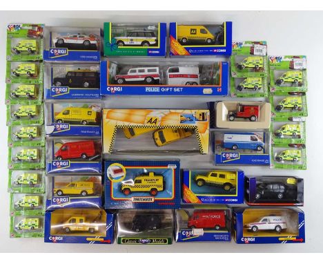 A mixed group of boxed diecast by CORGI and others mostly AA and Ambulance examples - VG in G/VG boxes (Q)