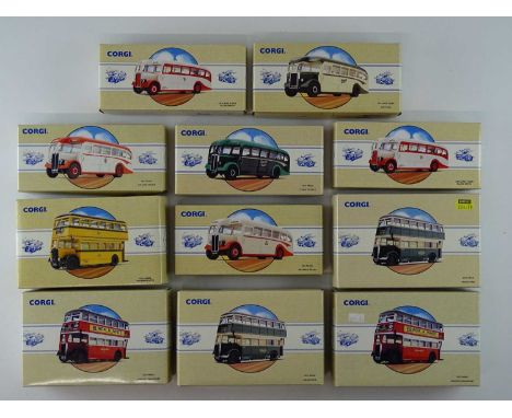 A group of CORGI CLASSICS 1:50 scale diecast bus models in various liveries - E in VG boxes (11)