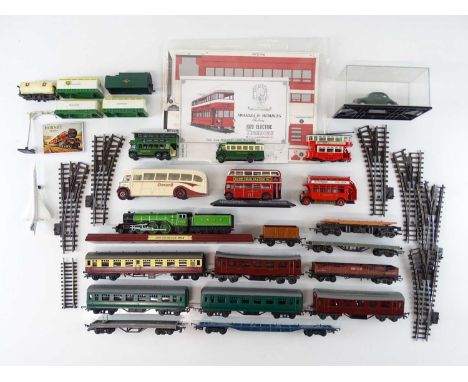 A quantity of OO Gauge rolling stock and track by TRI-ANG and others together with mostly 1:76 scale diecast and accessories 