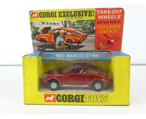 A CORGI 341 Mini Marcos GT850 in maroon - VG in G box