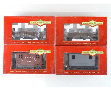 A group of G Scale BACHMANN Big Haulers American Outline wagons - VG in G boxes (4)