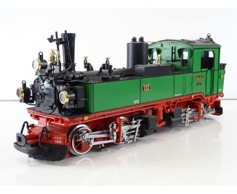 An LGB G scale 20841 Mallet 0-4-4-0 steam locomotive in K.Sachs.Sts.E.B. green/black livery, Digital Sound fitted - VG-E in G