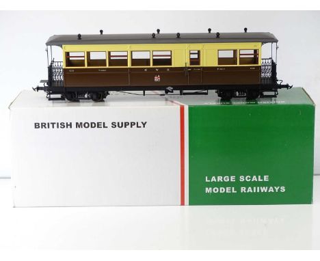 An ACCUCRAFT / BMS G Scale Welshpool and Llanfair Pickering brake composite coach in GWR brown/cream livery numbered 6338 - V