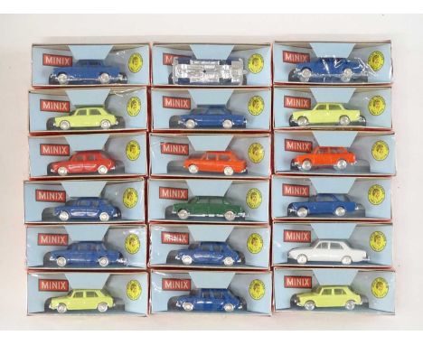 A group of TRI-ANG MINIX 1:76 scale cars - all sealed in their original packets (one appears to have its axles detached but p