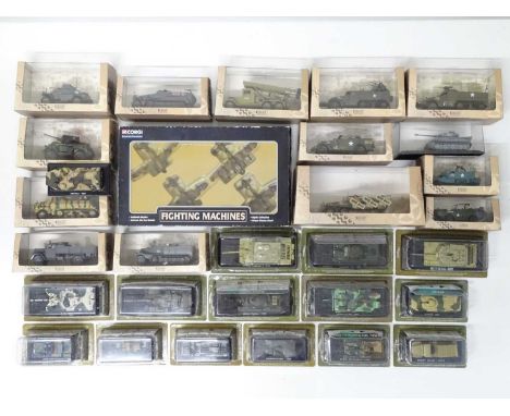 A quantity of ATLAS EDITIONS diecast military vehicles together with a CORGI military aircraft set - G/VG in G/VG boxes (30 -