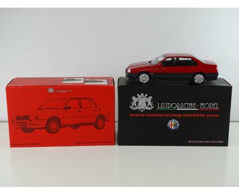 A pair of LAUDORACING 1:18 scale Alfa Romeo hand built resin models - VG/E in VG boxes (2)