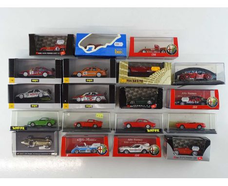 A large quantity of 1:43 scale diecast vehicles - mostly Alfa Romeos -  by ONYX, BRUMM and others - G/VG in G/VG boxes (19)