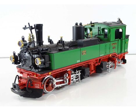 An LGB G scale 20841 Mallet 0-4-4-0 steam locomotive in K.Sachs.Sts.E.B. green/black livery - VG/E in G/VG box