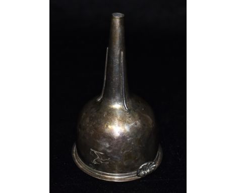 A WILLIAM IV SILVER WINE FUNNEL Pierced with flower head design, plain bowl shell shaped clip, London Hallmark for 1833 maker