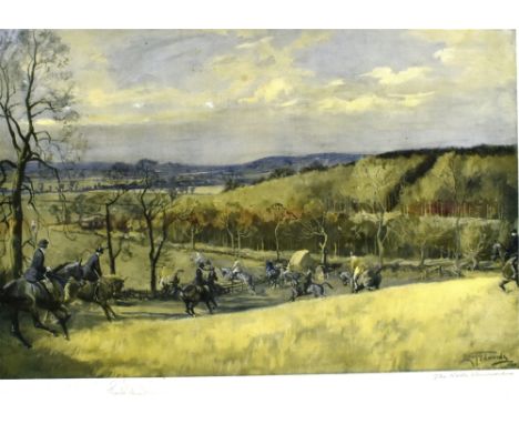 AFTER LIONEL EDWARDS The North Warwickshire Hunt colour print signed and titled in pencil on the mount 38 x 51 cms