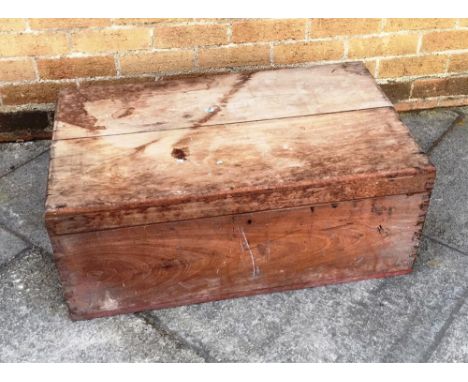 A CAMPHOR WOOD TRUNK, with dovetail construction, 32cm x 81cm x 49cm
