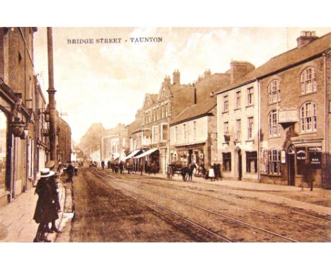 POSTCARDS - SOMERSET  Approximately 100 cards, comprising real photographic views of The Bridge, Taunton; Fore Street, Taunto