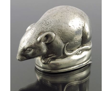 A 19th century Continental novelty silver snuff box, Hanau pseudo marks, Hungarian import marks, circa 1890, realistically ca