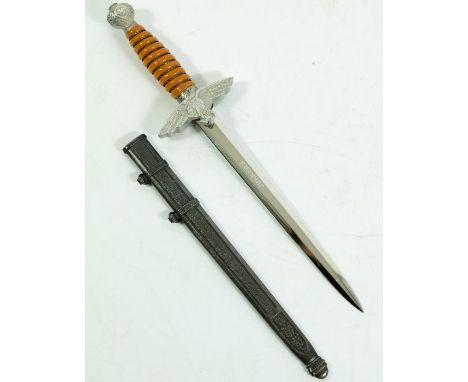 Third Reich German miniature Airforce (Luftwaffe) 2nd Pattern Officer's dress dagger, etched blade with advertising for the J