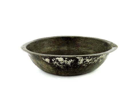 Jane Austen interest, an 18th century pewter bowl from Adlestrop, made by Samuel Ellis who worked from 1721 to 1765, stamped 