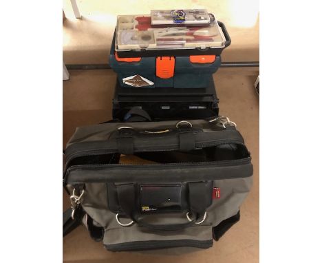 Collection of small hand tools to include Stanley plane, clamps, hammers in bag