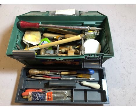 Mixed box of various Woodworking and metalwork tools