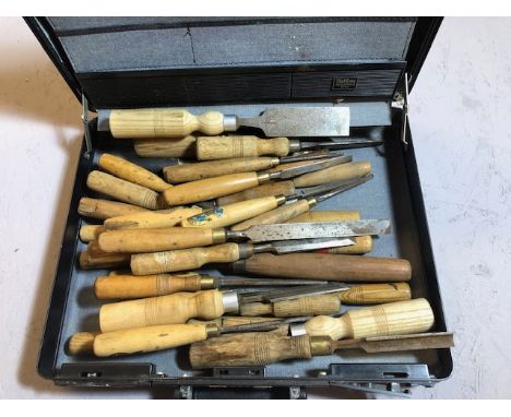 Collection of various Woodworking tools mostly chisels