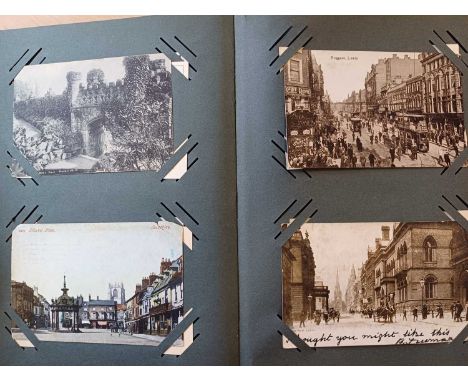 UK Topographical Postcards, including an album of 208 Yorkshire postcards and three other albums of approximately 200 assorte