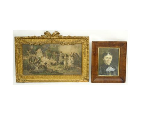 Grouping of Two (2) Prints,  Portrait and After: Emanuel Oberhauser. Good condition. Largest frame measures 21-1/4 x 29-1/2, 