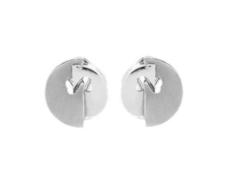 Vintage Italian 18 Karat White Gold Earrings. Stamped 18K. Good vintage condition. Measure 5/8" diam. Approx. weight: 10.8 gr