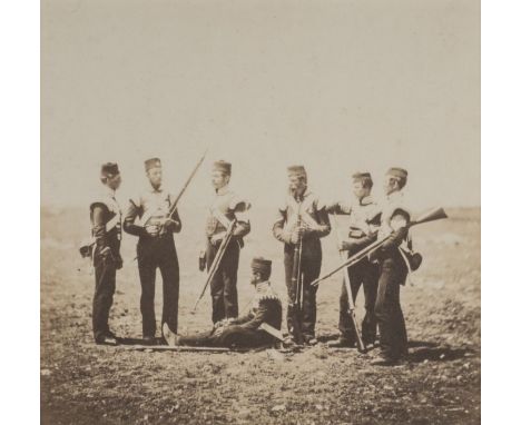 *Fenton (Roger, 1819-1869). Men of the 68th Regiment, 1856,  salt print, 150 x 159mm, together with Men of the 77th Ready for