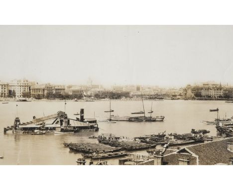 *China. Panorama of Shanghai, China, by Burr Photo Company, 1920s,  gelatin silver print panorama photograph on one sheet, wi