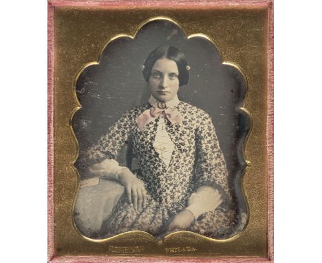 *Daguerreotype. A sixth-plate daguerreotype portrait of a young lady by Frederick de Bourg Richards of 179 Chestnut Street, P