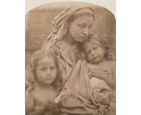*Cameron (Julia Margaret, 1815-1879). Love, 1864,  albumen print, arched top, long horizontal closed tear from left margin to