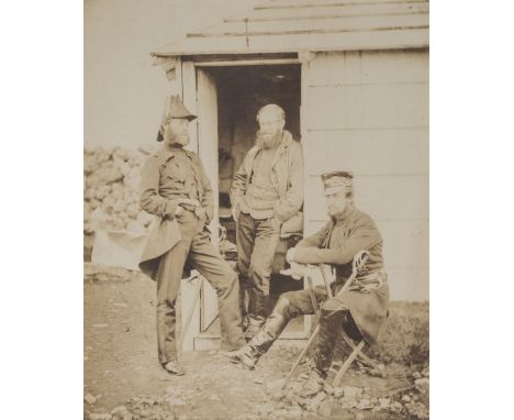 *Fenton (Roger, 1819-1869). Officers on the Staff of Lieutenant General Sir G[eorge] Brown, 1856,  salt print, 197 x 165 mm, 