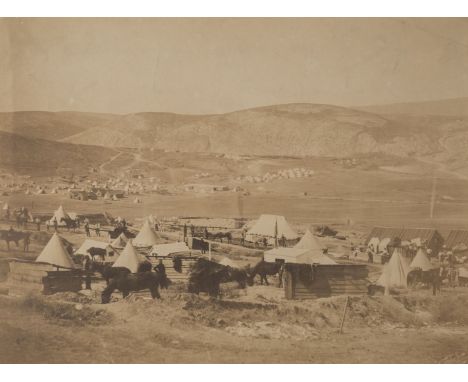 *Fenton (Roger, 1819-1869). Camp of the 5th Dragoon Guards, 1856,  salt print, 267 x 355mm, together with Artillery Wagons, B