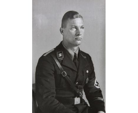 *Sander (August, 1876-1964). SS Soldier, c. 1940, printed c. 1970s,  gelatin silver print, 'August Sander Lichtbildner' stamp