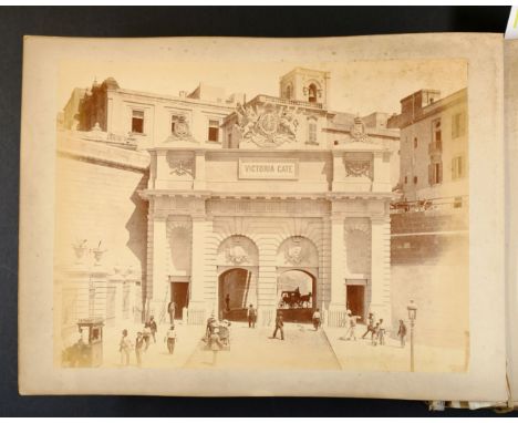 *Malta. A collection of 53 views, c. 1880s,  albumen print photographs, a total of 53 photographs including seven two-part pa