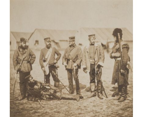*Fenton (Roger, 1819-1869). Lieutenant Colonel Munro & Officers of the 39th Regiment, 1856,  salt print, 159 x 165mm, togethe