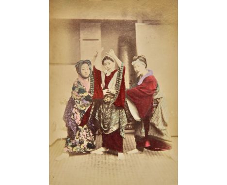 *Japan. A group of 48 hand-tinted albumen print photographs, c. 1890,  subjects including Japanese men, women, trades, scenes