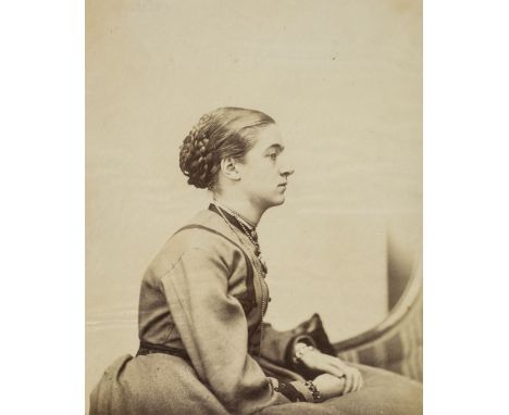 *Rejlander (Oscar Gustave, 1813-1875). Mrs Howell (Beatrice Butt), c. 1860,  albumen print, half length and seated in profile