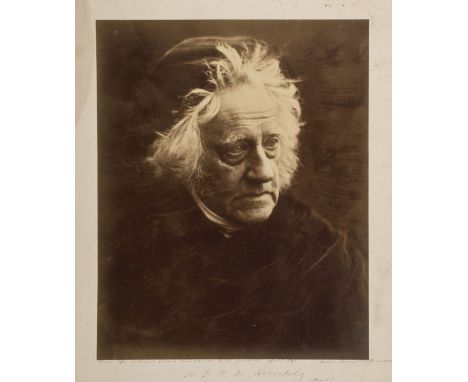 *Cameron (Julia Margaret, 1815-1879). Sir John Frederick William Herschel, April 1867,  albumen print on original mount, sign