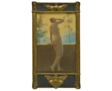 *Nude. A colour pigment print photograph, c. 1920,  showing a female nude in profile, embossed monogram WA(?) lower left, ima