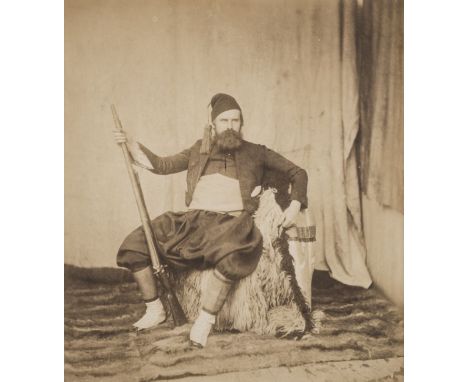 *Fenton (Roger, 1819-1869). Zouave, 2nd Division, 1856,  salt print, showing Roger Fenton dressed as a Zouave with his rifle 