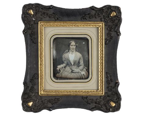 *Pair of sixth-plate daguerreotypes, by Gustav Oehme, mid 1840s,  photographer's label to frame versos and subjects identifie