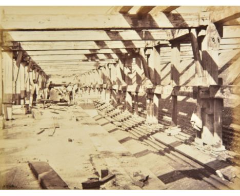 *Photographic School, Chatham. A collection of approximately 45 albumen print photographs, late 1860s,  the subjects engineer