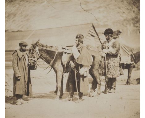 *Fenton (Roger, 1819-1869). Captain Burnaby, Grenadier Guards, & Nubian Servant, 1856,  salt print, 144 x 165mm, together wit