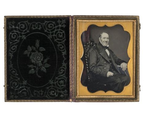 *Quarter-plate tinted portrait of a seated gentleman, by John Urie, 33 & 35 Buchanan Street, Glasgow, late 1850s,  embossed f