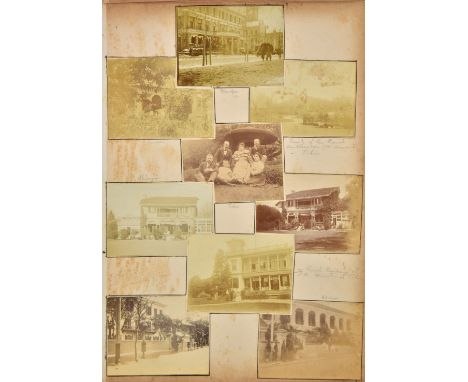 China and Japan. Personal photograph album, c. 1895-6,   199 albumen prints mounted rectos and versos to stiff card leaves, g