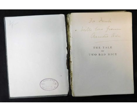 BEATRIX POTTER: 2 titles: THE TALE OF TWO BAD MICE, London and New York, Frederick Warne, 1904, 1st edition, 27 coloured plat